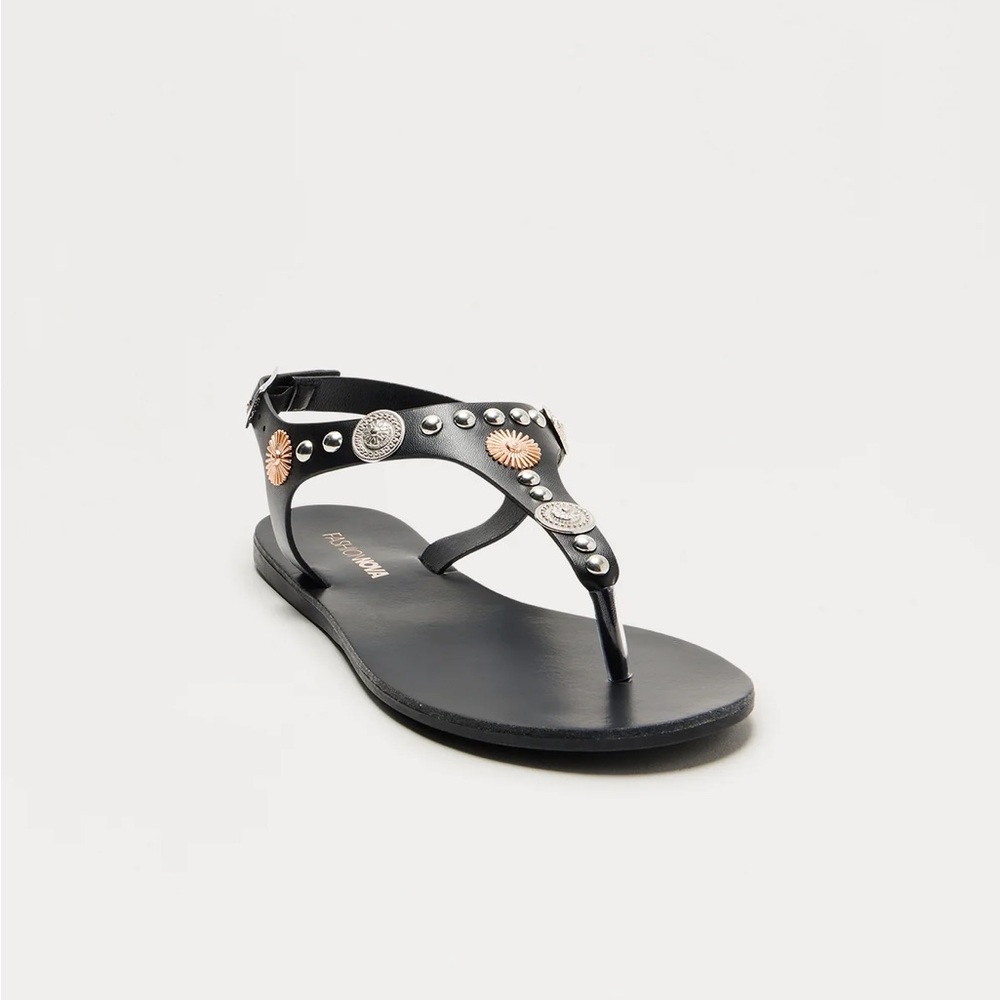 Black Embellished Women's Sandals - Picture 2 of 5